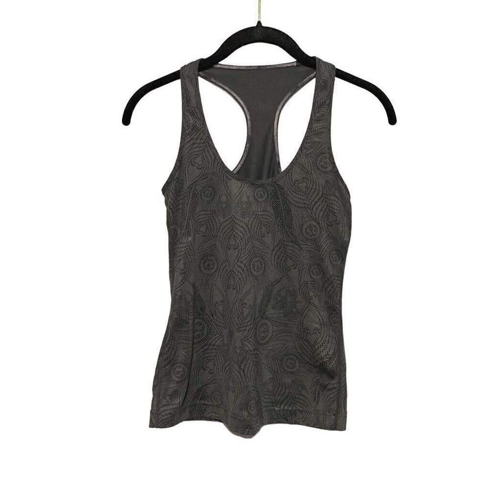 Lululemon Athletic Tank Size 4 Black and Gray Racerback
